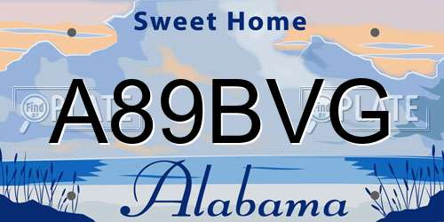 A89BVG Alabama License Plate