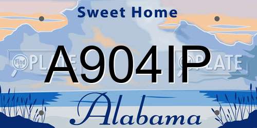 A904IP Alabama License Plate