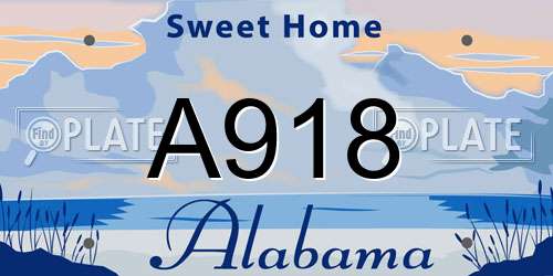 A918 Alabama License Plate