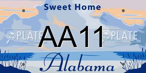 AA11 Alabama License Plate