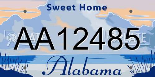 AA12485 Alabama License Plate