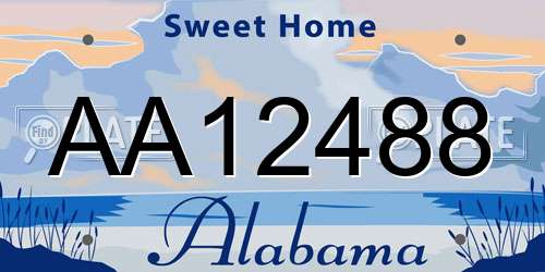 AA12488 Alabama License Plate