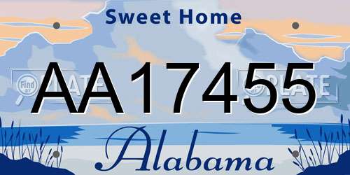 AA17455 Alabama License Plate