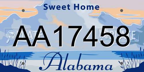 AA17458 Alabama License Plate