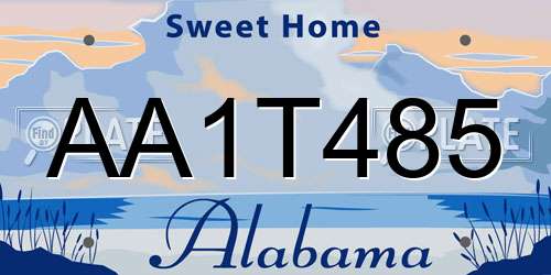 AA1T485 Alabama License Plate