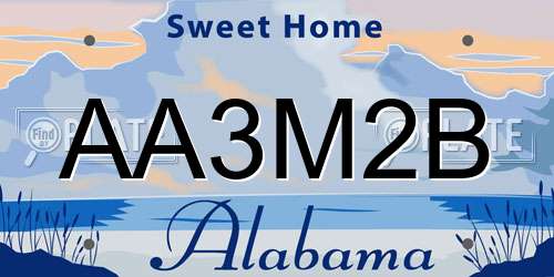 AA3M2B Alabama License Plate