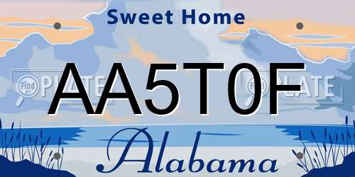 AA5T0F Alabama License Plate