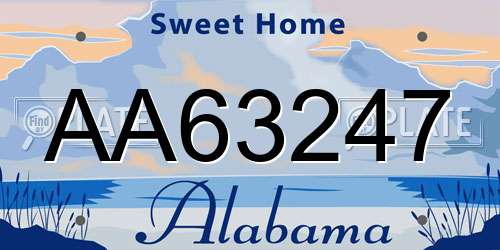AA63247 Alabama License Plate