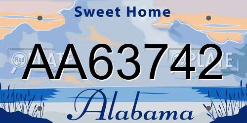 AA63742 Alabama License Plate