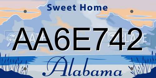 AA6E742 Alabama License Plate