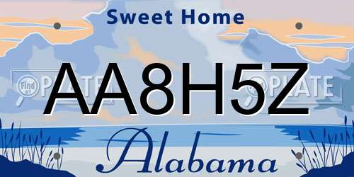 AA8H5Z Alabama License Plate