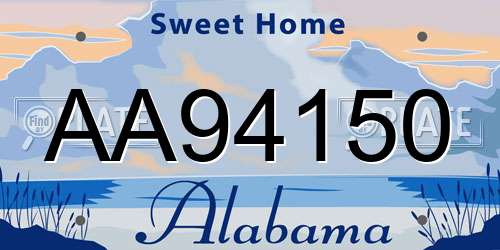 AA94150 Alabama License Plate