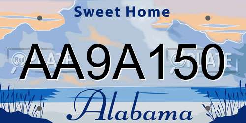 AA9A150 Alabama License Plate