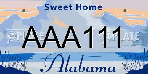 AAA111 Alabama License Plate