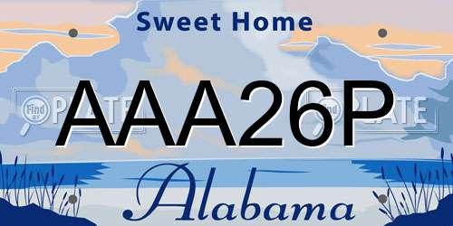 AAA26P Alabama License Plate