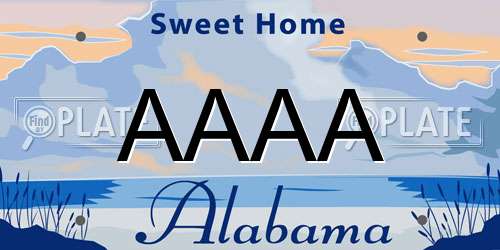 AAAA Alabama License Plate