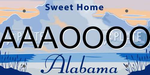 AAAOOOO Alabama License Plate