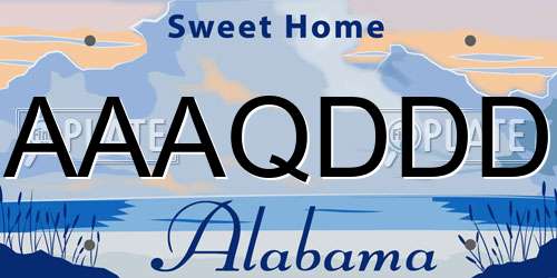 AAAQDDD Alabama License Plate