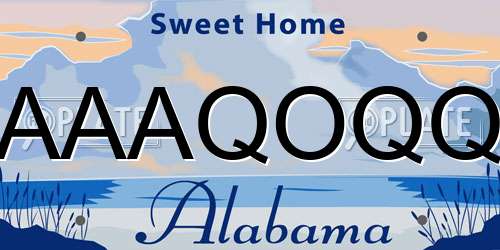 AAAQOQQ Alabama License Plate