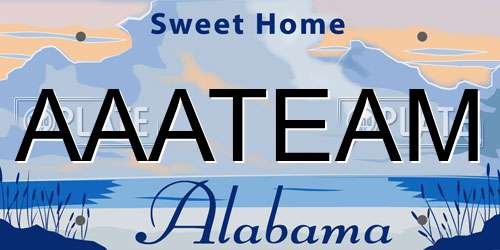 AAATEAM Alabama License Plate