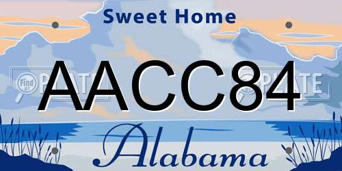 AACC84 Alabama License Plate
