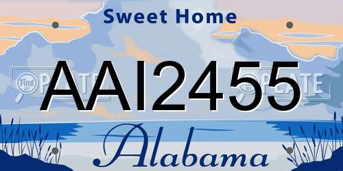 AAI2455 Alabama License Plate