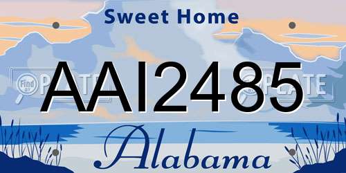 AAI2485 Alabama License Plate