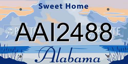 AAI2488 Alabama License Plate