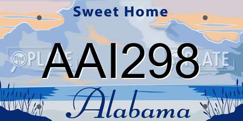 AAI298 Alabama License Plate