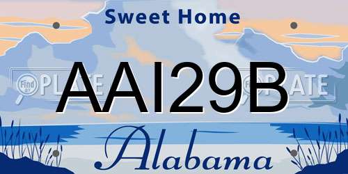 AAI29B Alabama License Plate