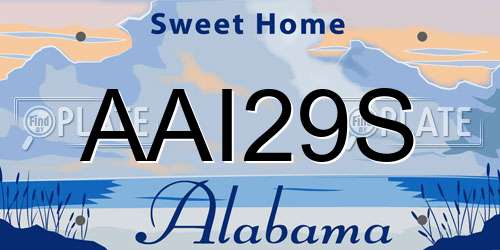 AAI29S Alabama License Plate