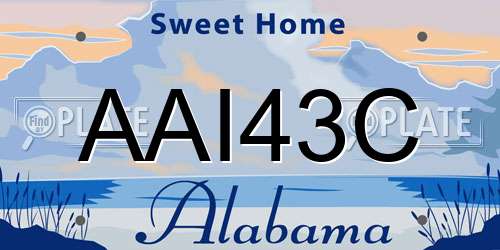 AAI43C Alabama License Plate