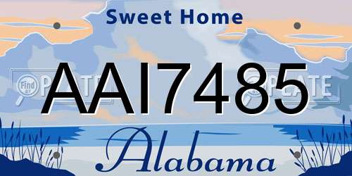 AAI7485 Alabama License Plate