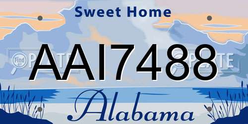 AAI7488 Alabama License Plate
