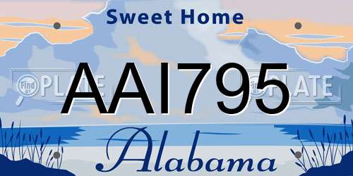 AAI795 Alabama License Plate
