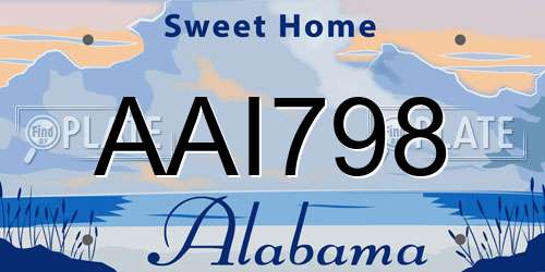 AAI798 Alabama License Plate