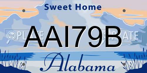 AAI79B Alabama License Plate