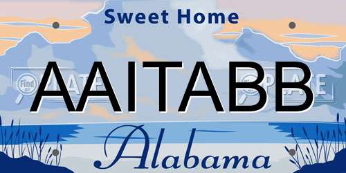 AAITABB Alabama License Plate