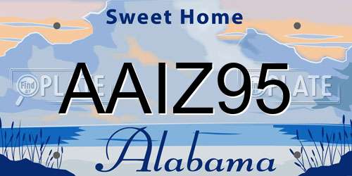 AAIZ95 Alabama License Plate