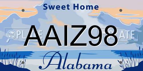 AAIZ98 Alabama License Plate