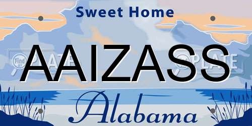 AAIZASS Alabama License Plate