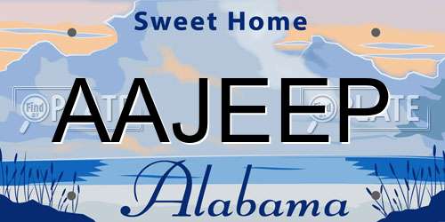 AAJEEP Alabama License Plate