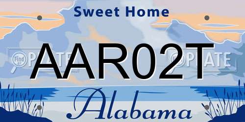 AAR02T Alabama License Plate