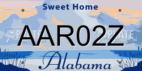 AAR02Z Alabama License Plate