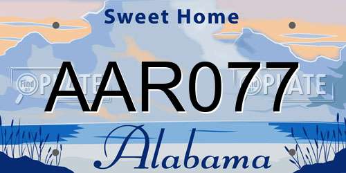 AAR077 Alabama License Plate