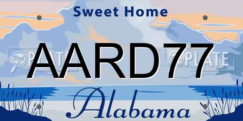 AARD77 Alabama License Plate