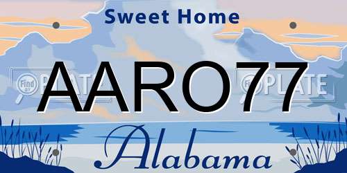 AARO77 Alabama License Plate