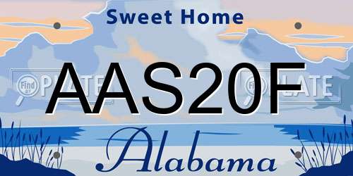 AAS20F Alabama License Plate