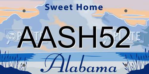 AASH52 Alabama License Plate
