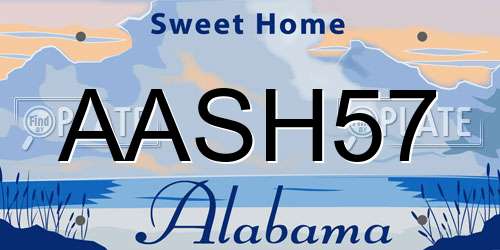 AASH57 Alabama License Plate